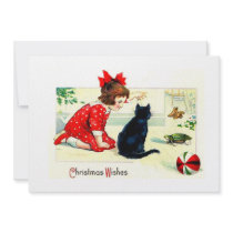 Christmas Vintage Little Girl edited lrgr Personalized Invitation