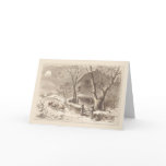 Christmas Vintage Santa Sleighs in Moonlight Card