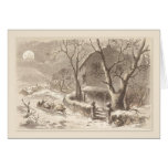 Christmas Vintage Santa Sleighs in Moonlight Card