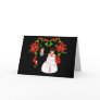 Christmas Wedding Heart Floral Wreath Card