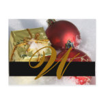 Christmas Wedding Monogram Save the Date Card postcards
