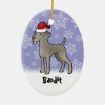 Christmas Weimaraner (add your pets name) Christmas Tree Ornaments
