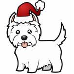 Christmas West Highland White Terrier Ornament Photo Cutouts