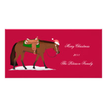 Christmas Western Pleasure Horse Holiday Card Photo Greeting Card