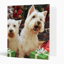 Christmas - Westies - Bailey and Callie Vinyl Binder