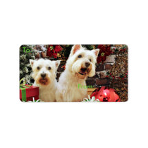 Christmas - Westies - Bailey and Callie Personalized Address Labels