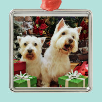 Christmas - Westies - Bailey and Callie ornaments