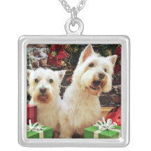 Christmas - Westies - Bailey and Callie Pendants