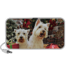 Christmas - Westies - Bailey and Callie Travelling Speaker