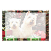 Christmas - Westies - Bailey and Callie Stationery Paper