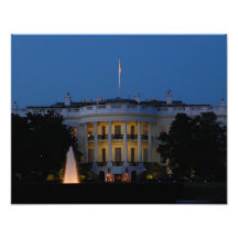 Christmas White House at Night Photo Print
