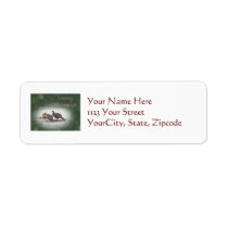 Christmas Wild Turkey in Snowy Field Return Address Label