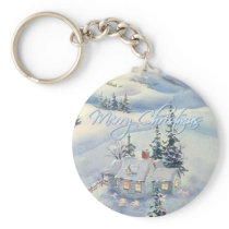 CHRISTMAS WINTER SCENE by SHARON SHARPE Key Chain