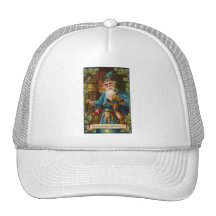 Christmas Wishes Vintage Holiday Art Mesh Hat