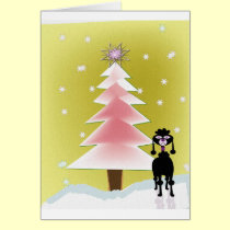 Christmas with a poodle cards
