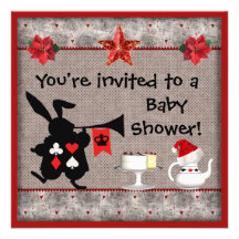 Christmas Wonderland Rabbit Baby Shower Invites