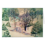 Christmas Woodland Snow Greeting Card