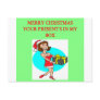 christmas wrapped present in the box joke post card