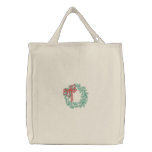 Christmas Wreath Embroidered Bag