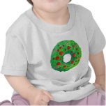 Christmas Wreath Hand Drawn and Painted T Shirts