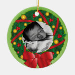 Christmas Wreath Photo Ornament