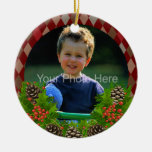 Christmas Wreath Photo Ornament