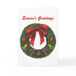 Christmas Wreath, Season's Greetings Greeting Card
