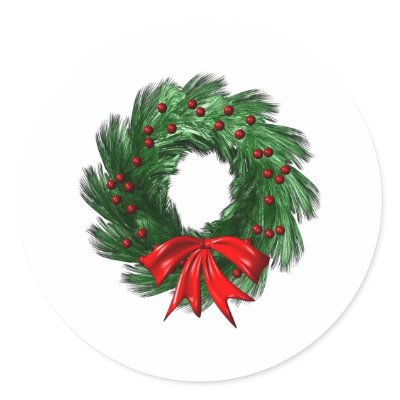 Christmas  Wreath Stickers by wolfmama