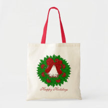Christmas  Wreath Tote Bag
