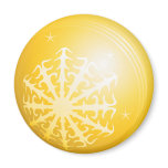 Christmas Yellow Bubble Snowflake & Stars Magnets