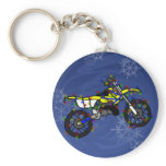 Christmas Yellow Dirt Bike Key Chains