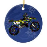 Christmas Yellow Dirt Bike Ornament