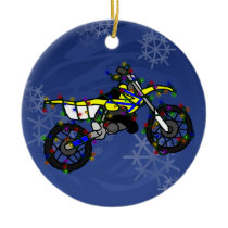 Christmas Yellow Dirt Bike Ornament