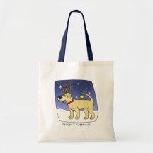 Christmas Yellow Lab Tote Bag