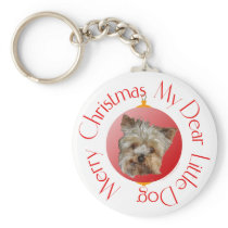 Christmas Yorkshire Terrier Key Chain