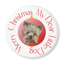 Christmas Yorkshire Terrier Fridge Magnet