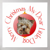 Christmas Yorkshire Terrier Print