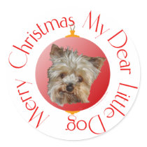 Christmas Yorkshire Terrier Sticker