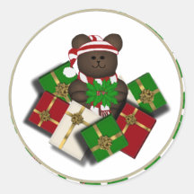 ChristmasTeddybear et autocollants de cadeau