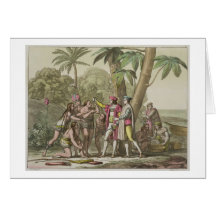 Christopher Columbus (1451-1506) with Native Ameri Card