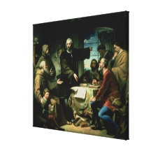 Christopher Columbus in the Monastery of la Stretched Canvas Print
