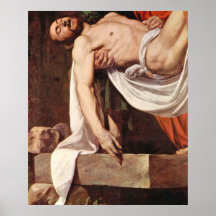 Christ's burial detail 2 by Caravaggio Posters