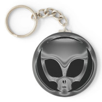 CHROME ALIEN HEAD KEY CHAINS