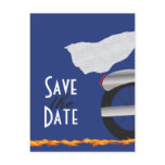 Chrome and Lace Biker Save the Date Postcard