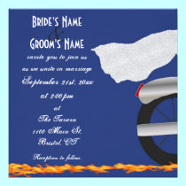 Chrome and Lace Biker Wedding Invitation invitations