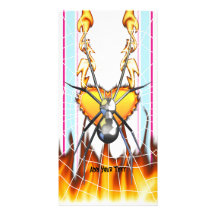 Chrome Black Widow 4 Design Photo Card Template