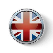 Chrome Britain flag button buttons