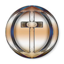 CHROME CROSS FRIDGE MAGNET