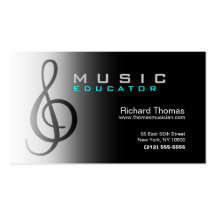 Chrome de carte de visite d'éducateur de musique