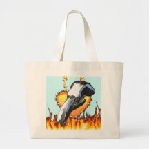 Chrome eagle skull design 2 with fire and web bag